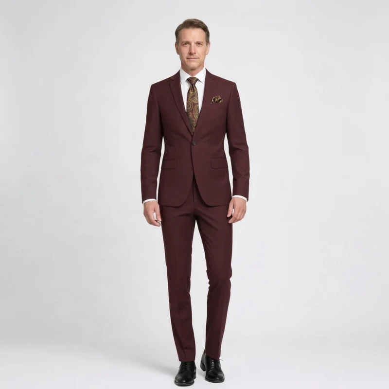 Costume homme coupe ajustée — ensemble deux pièces — bureau et cérémonie