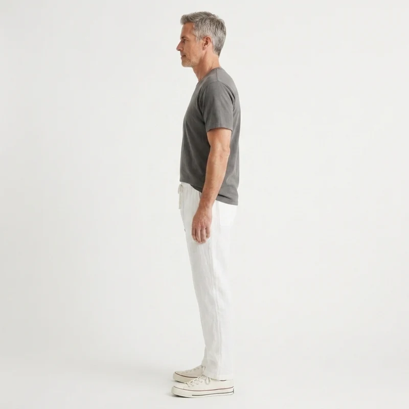 Pantalon large en lin homme — mélange coton — vacances et été
