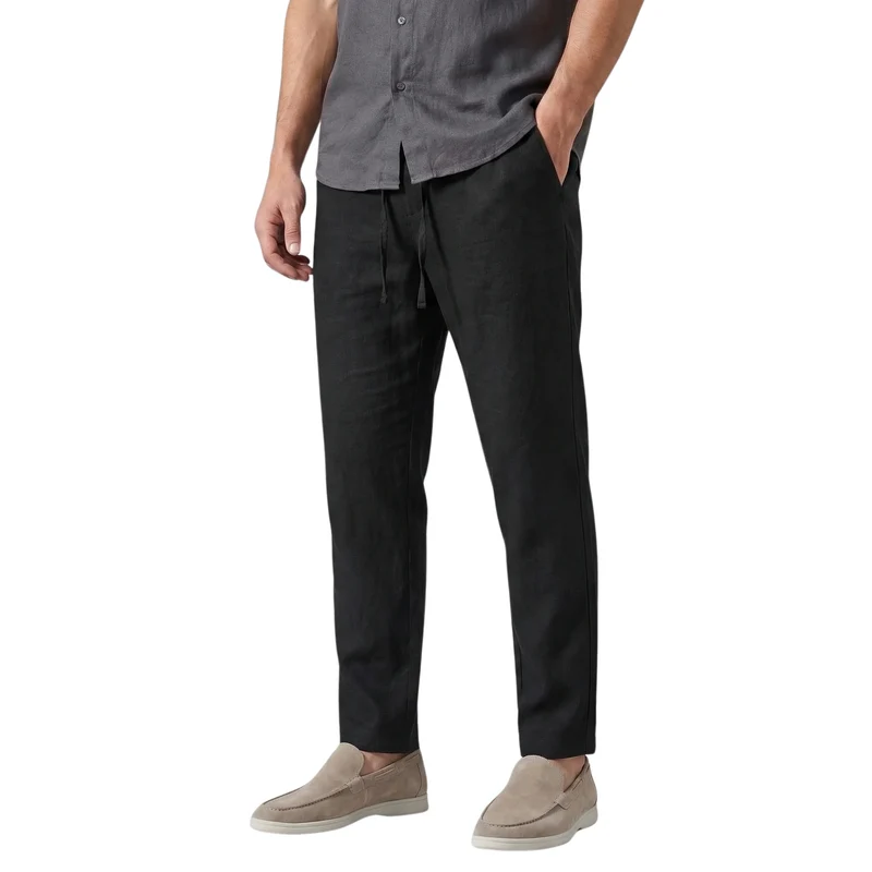 Pantalon large en lin homme — mélange coton — vacances et été