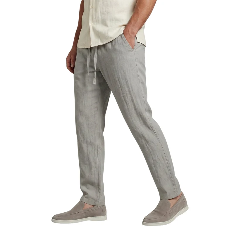 Pantalon large en lin homme — mélange coton — vacances et été