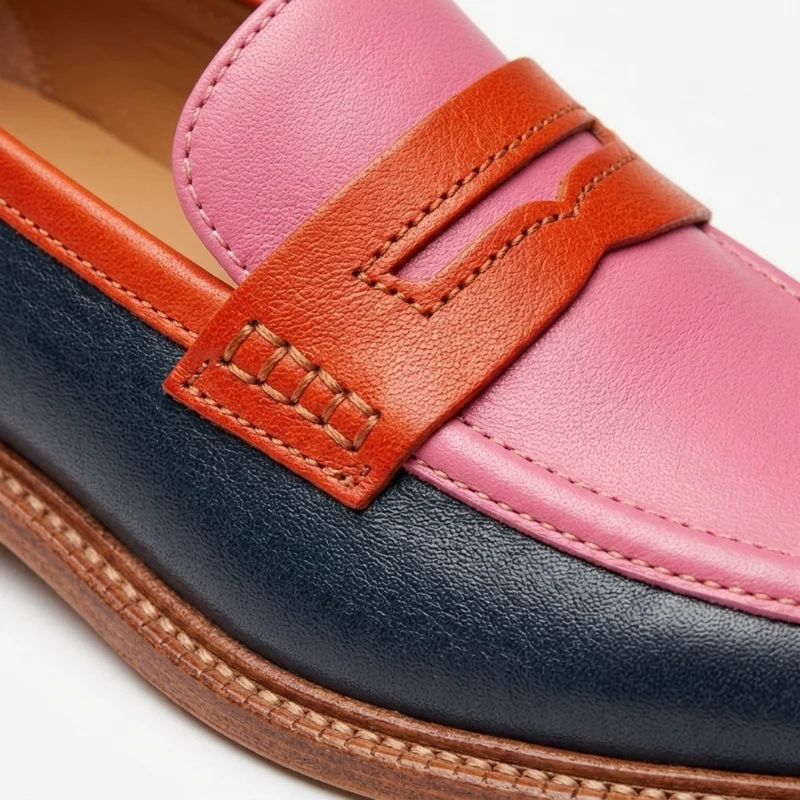 Mocassins multicolores semelle plate quotidien