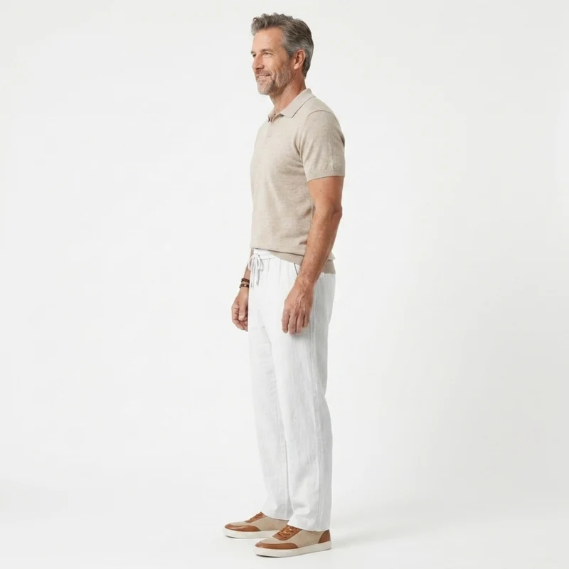 Pantalon coton homme coupe droite — voyage et quotidien
