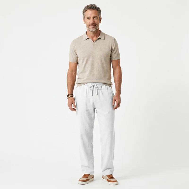 Pantalon coton homme coupe droite — voyage et quotidien