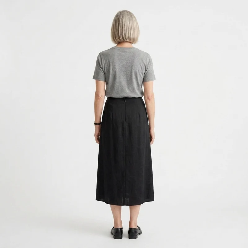 Jupe maxi longue satinée — taille haute coupe droite — tenue de soirée