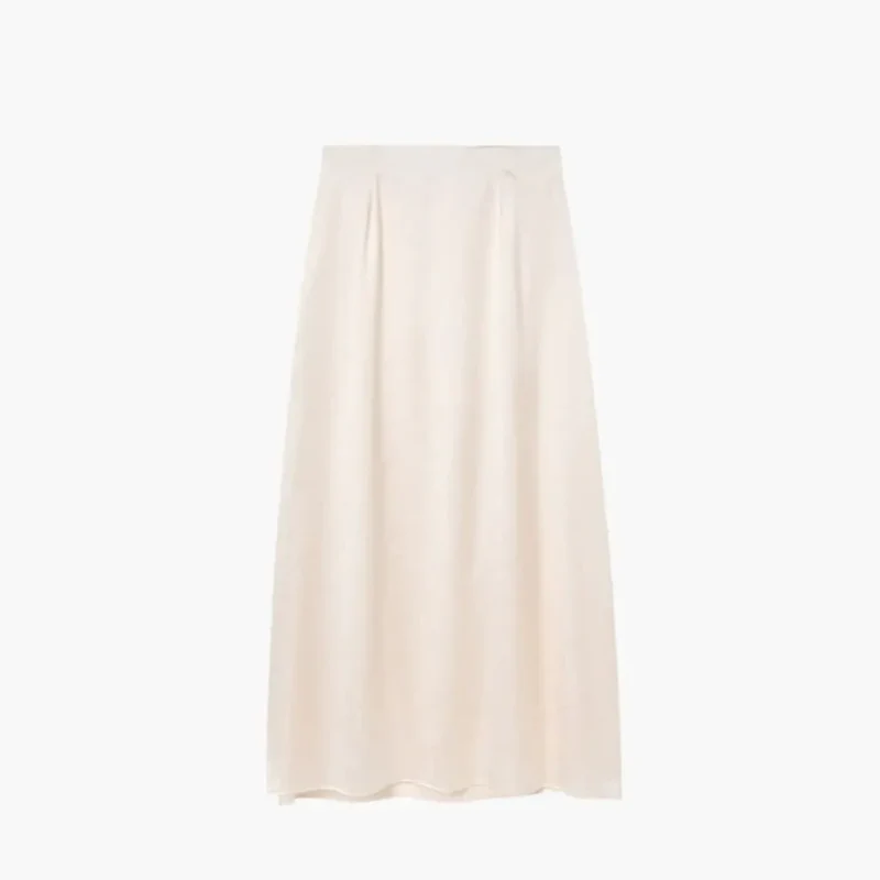Jupe maxi longue satinée — taille haute coupe droite — tenue de soirée