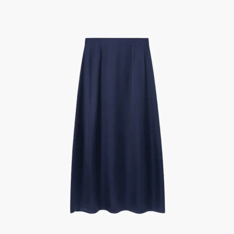 Jupe maxi longue satinée — taille haute coupe droite — tenue de soirée