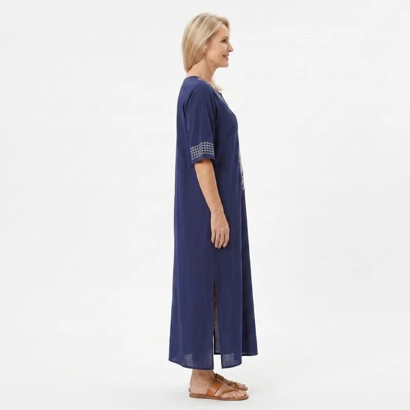 Robe kimono de plage longue — coupe ample — vacances d'été