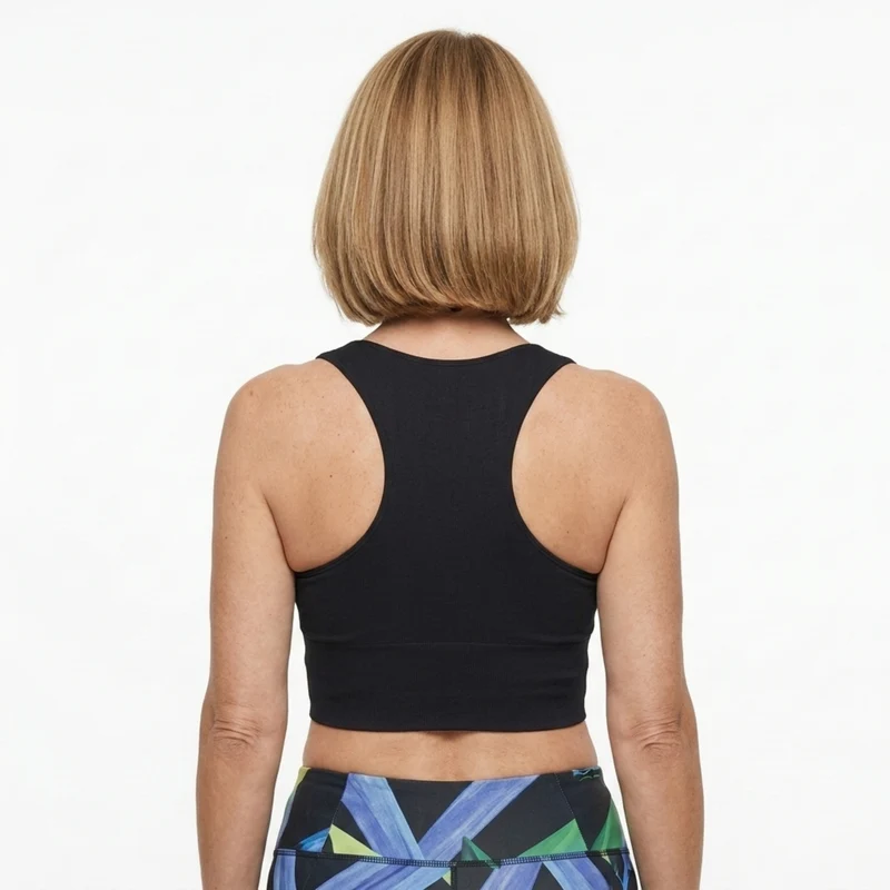 Haut court crop top pour femmes à dos nageur — col en v — été