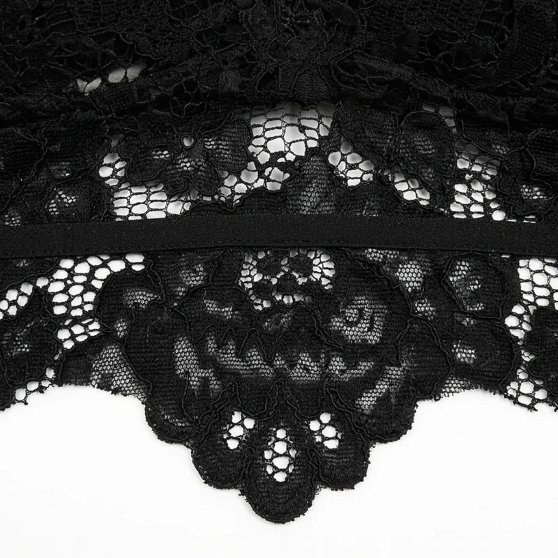 Haut court crop top pour femmes en dentelle — col en v — sortie chic