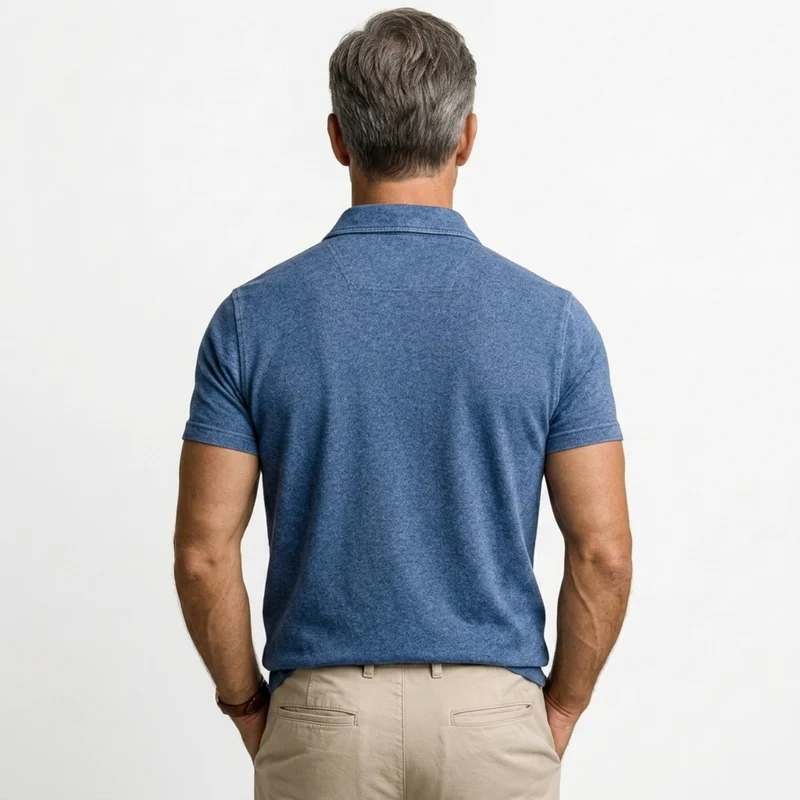 Polo en coton pour hommes — coupe décontractée — style vintage
