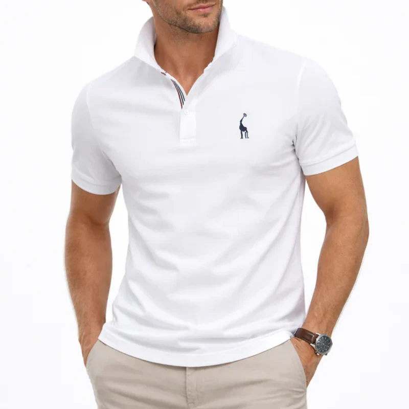 Polo en coton pour hommes — coupe régulière — style quotidien