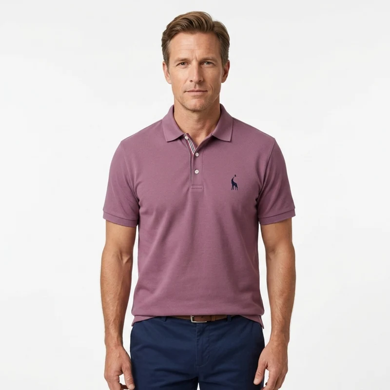 Polo en coton pour hommes — coupe régulière — style quotidien