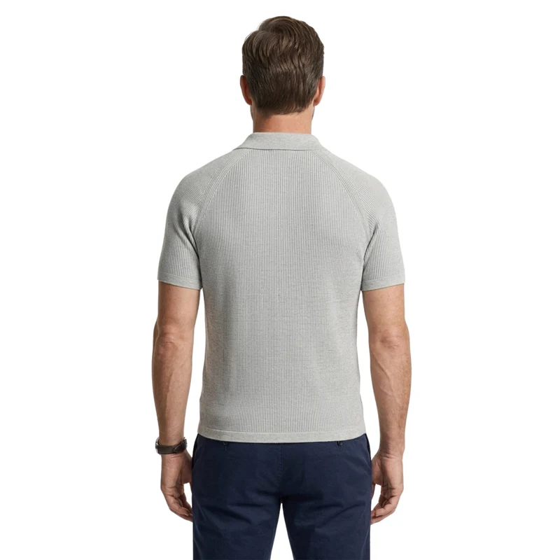 Polo pour homme — maille côtelée — tenue décontractée