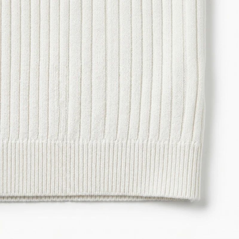 Polo homme en maille côtelée avec col en v et manches courtes — détente