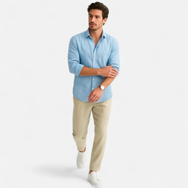 Ancienne Monde | Chemise en Lin pour Homme – Élégance Respirante, Indispensable Estival