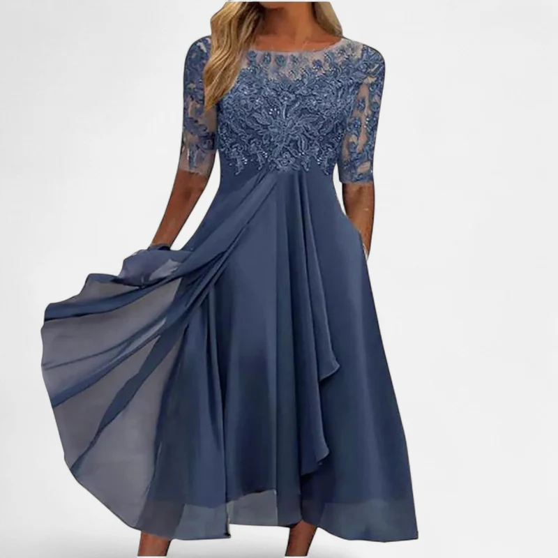 Ancienne Monde | Robe Élégante d’Été Longueur Thé pour Femme – Grâce Intemporelle du Jour au Soir