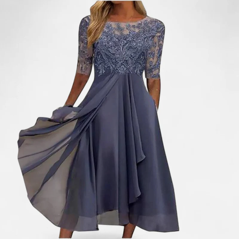 Ancienne Monde | Robe Élégante d’Été Longueur Thé pour Femme – Grâce Intemporelle du Jour au Soir