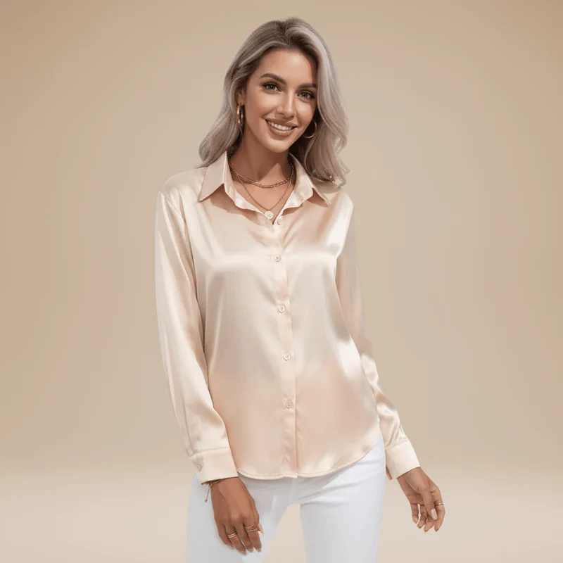 Chemisier élégant pour Femme en tissu satiné