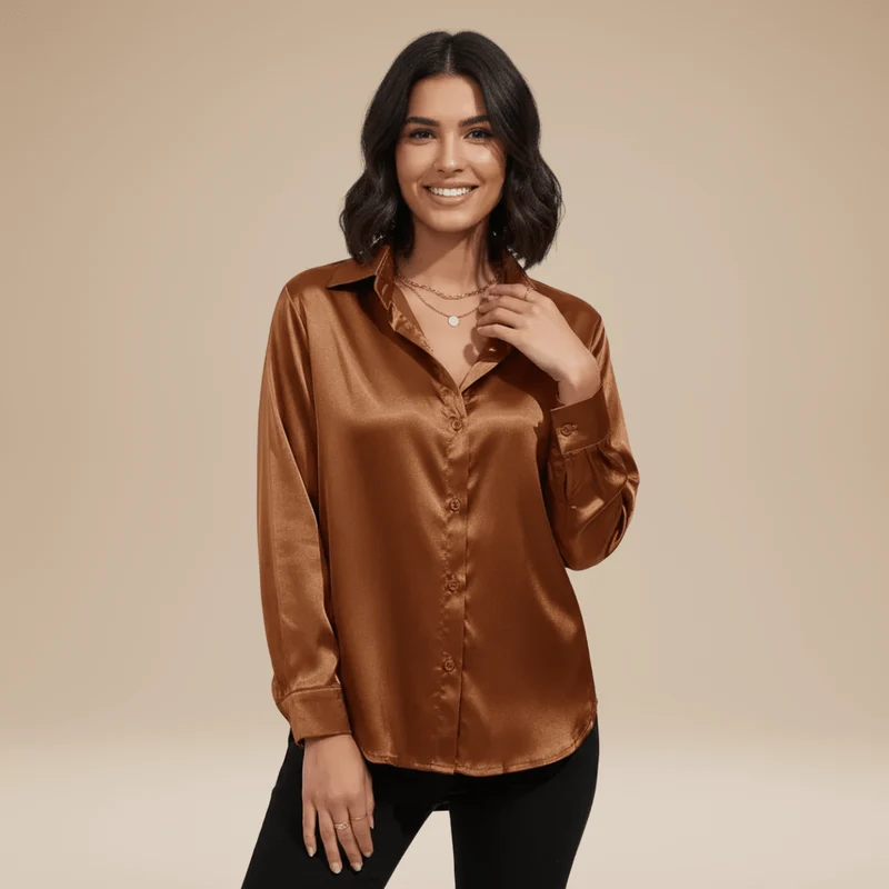 Chemisier élégant pour Femme en tissu satiné
