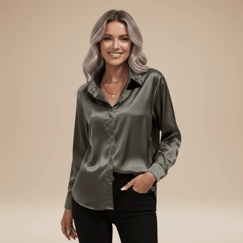 Chemisier élégant pour Femme en tissu satiné