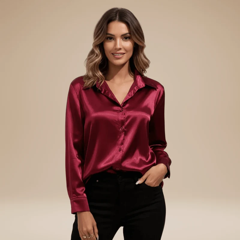 Chemisier élégant pour Femme en tissu satiné