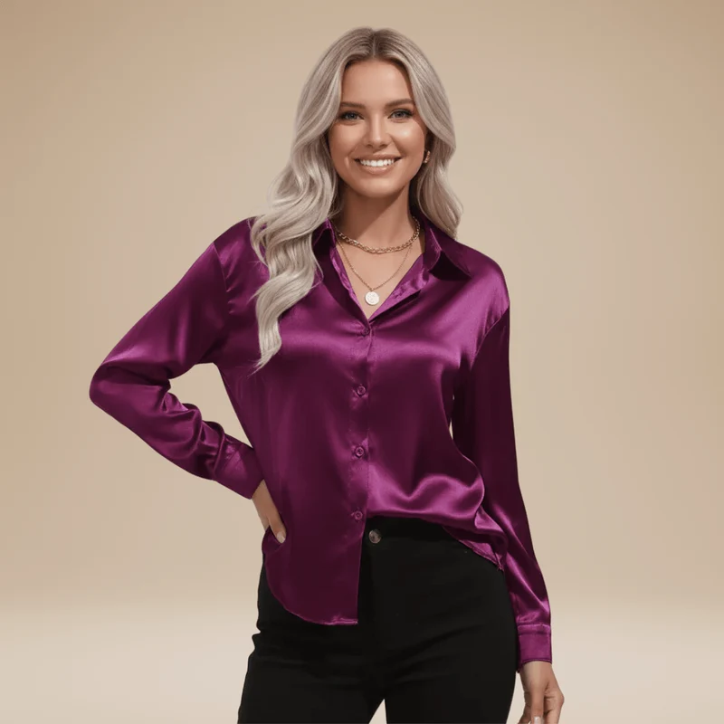 Chemisier élégant pour Femme en tissu satiné