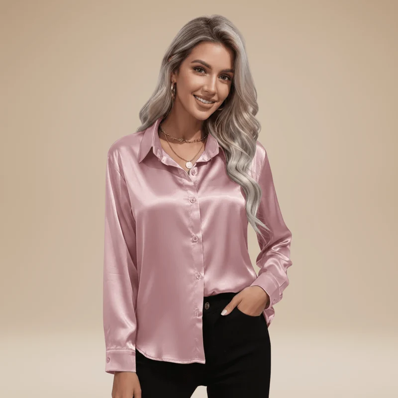 Chemisier élégant pour Femme en tissu satiné