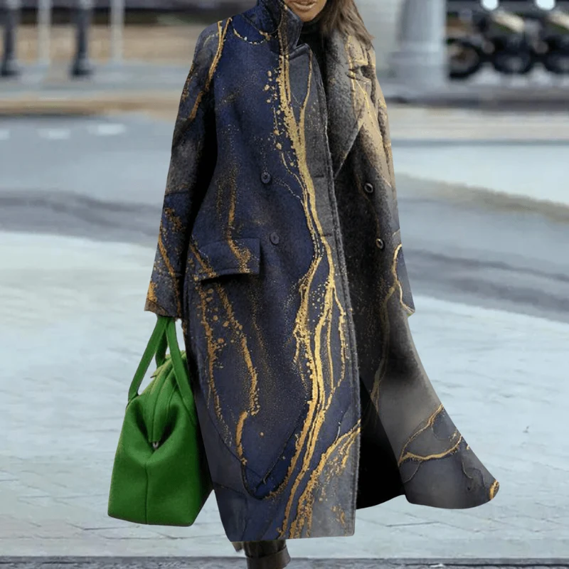Manteau Imprimé Fleuri à Manches Longues pour Femmes