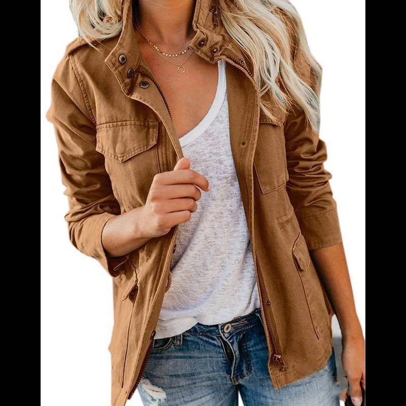 Veste à Col Revers en Coton pour Femme