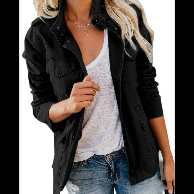 Veste à Col Revers en Coton pour Femme