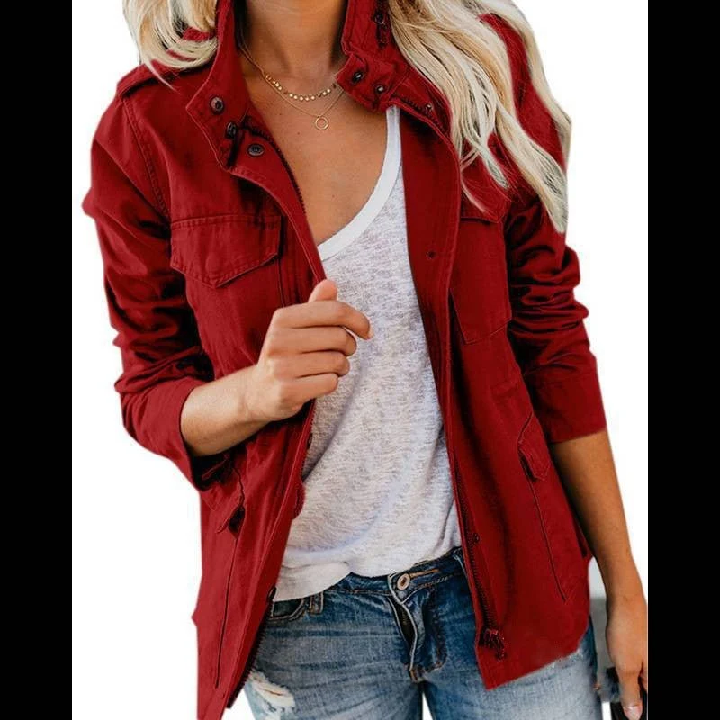 Veste à Col Revers en Coton pour Femme