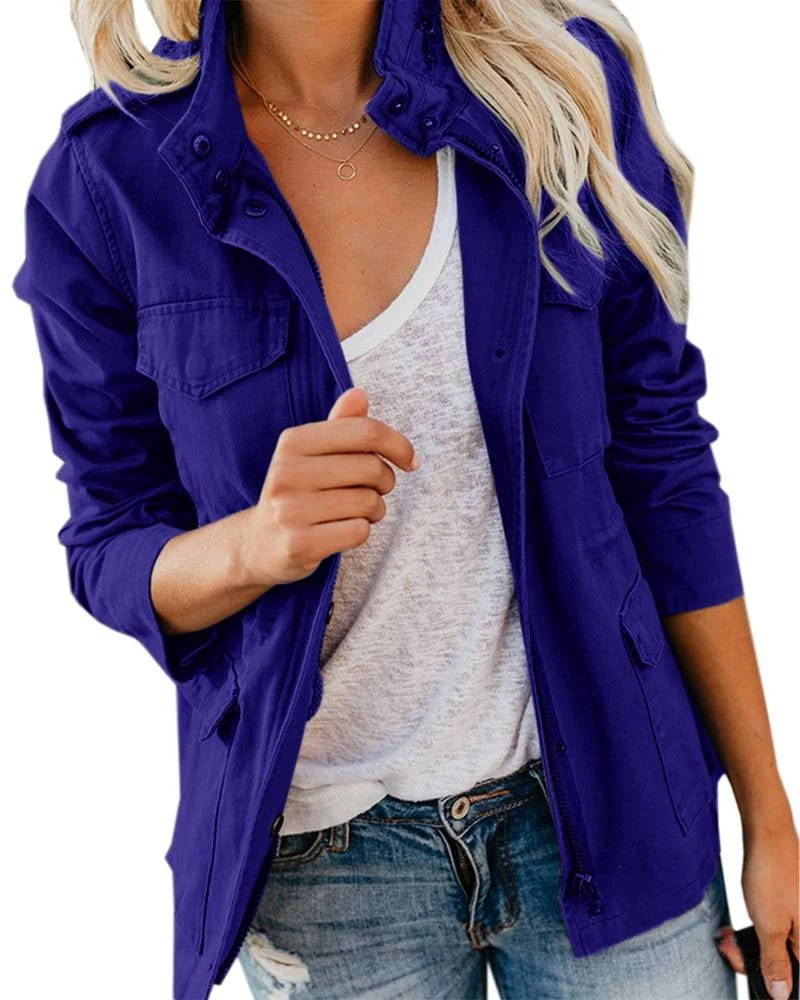 Veste à Col Revers en Coton pour Femme