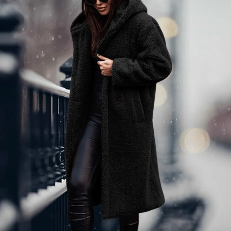 Manteau long en laine d'alpaga pour femmes