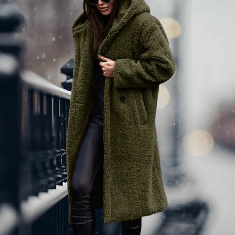 Manteau long en laine d'alpaga pour femmes