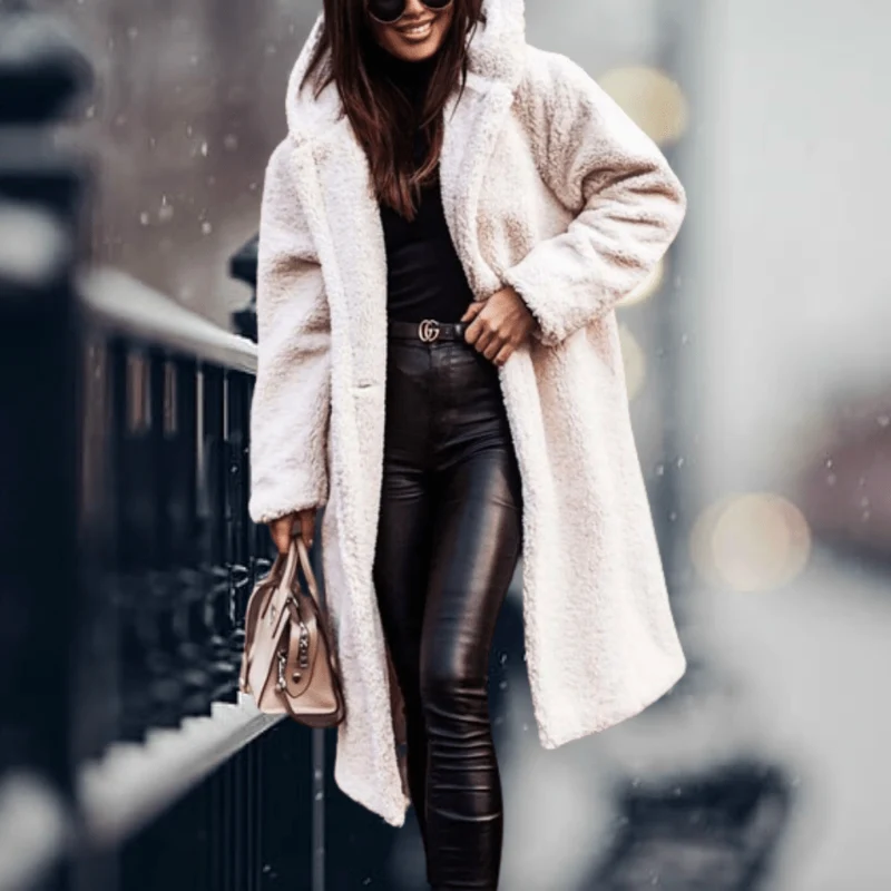 Manteau long en laine d'alpaga pour femmes