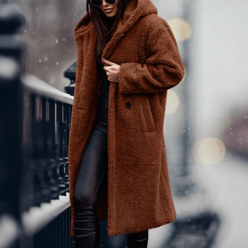 Manteau long en laine d'alpaga pour femmes