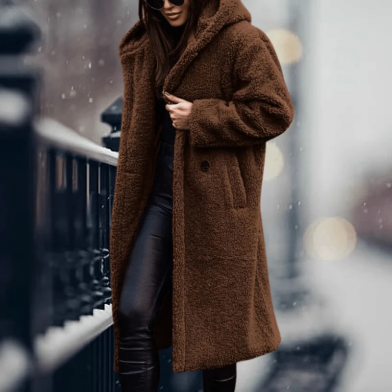 Manteau long en laine d'alpaga pour femmes