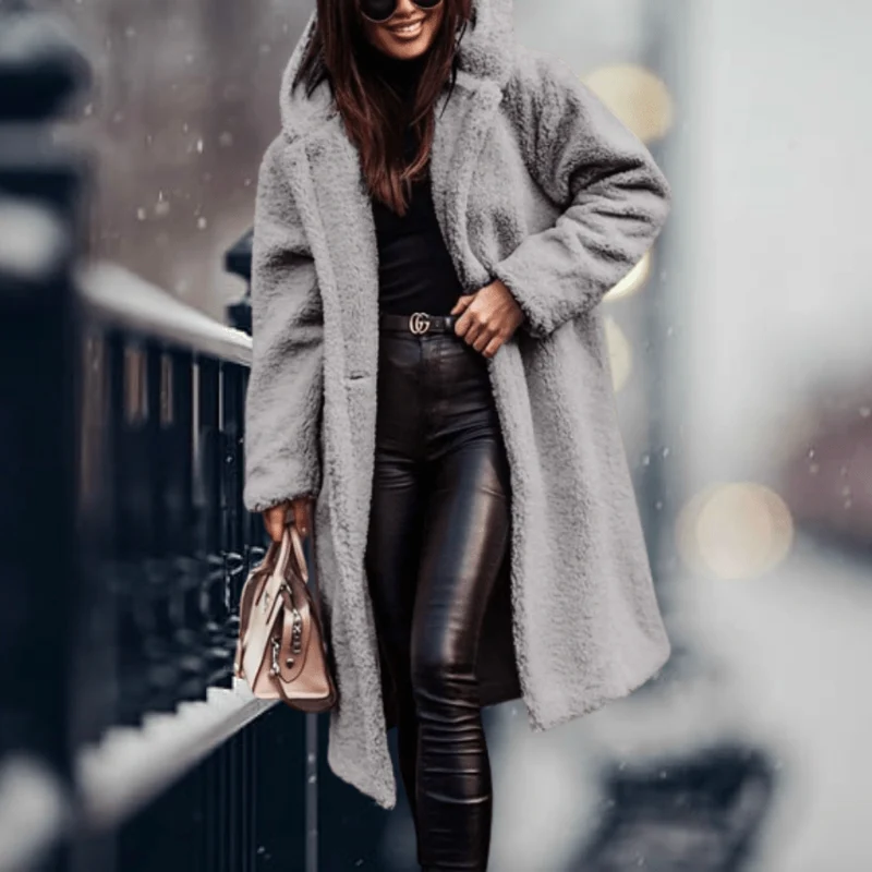 Manteau long en laine d'alpaga pour femmes