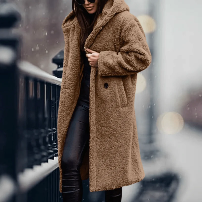 Manteau long en laine d'alpaga pour femmes