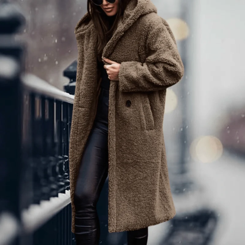 Manteau long en laine d'alpaga pour femmes