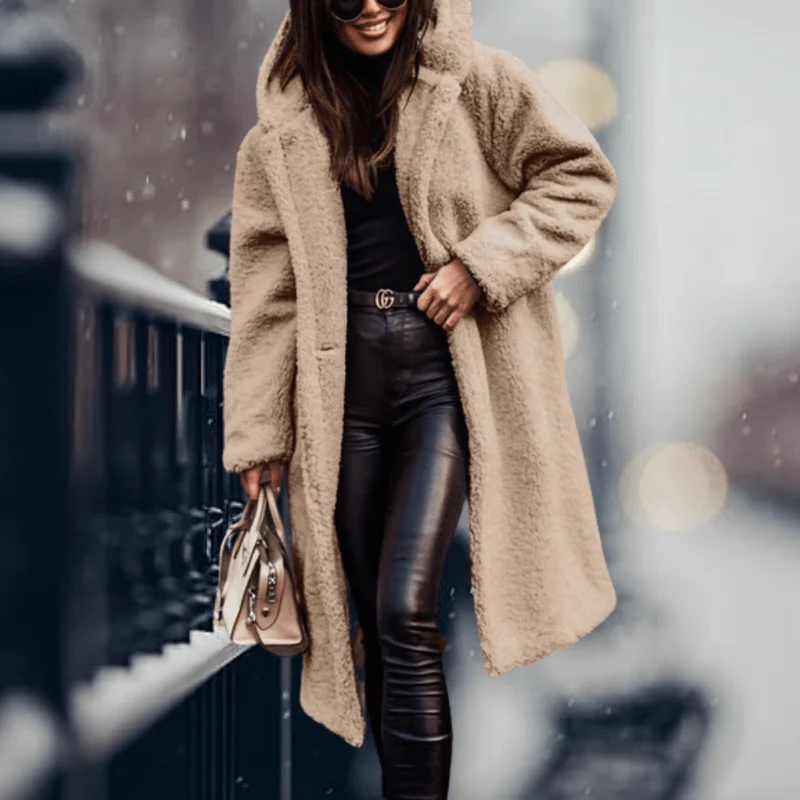 Manteau long en laine d'alpaga pour femmes