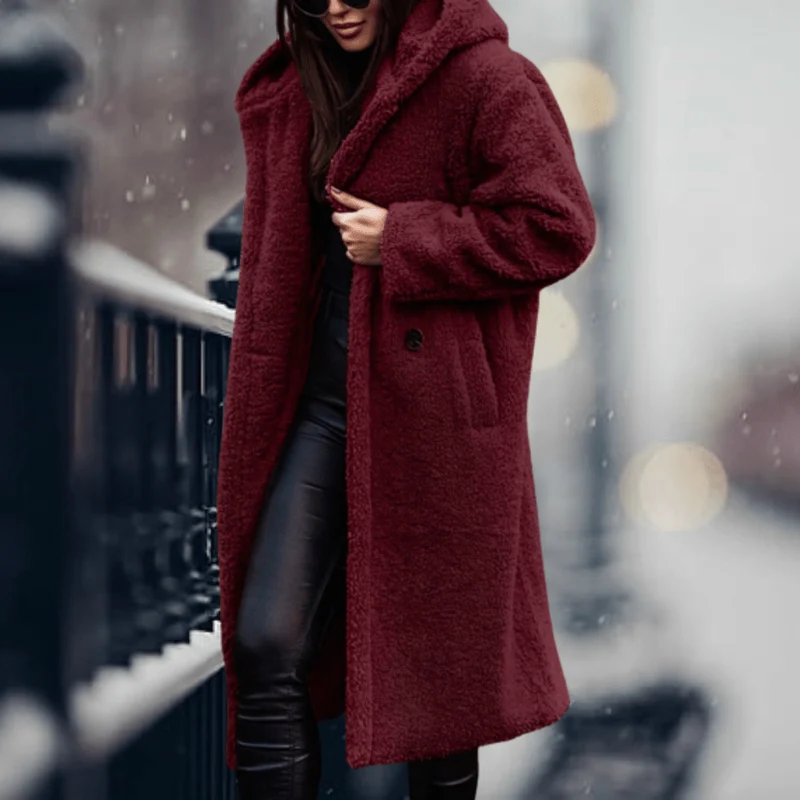 Manteau long en laine d'alpaga pour femmes