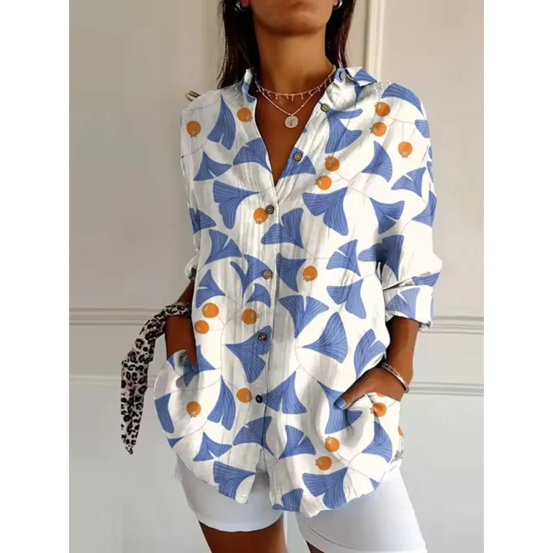 Chemise Longue à Imprimé Floral pour Femmes
