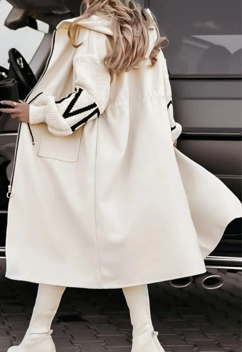 Manteau Long avec Capuche pour Femme