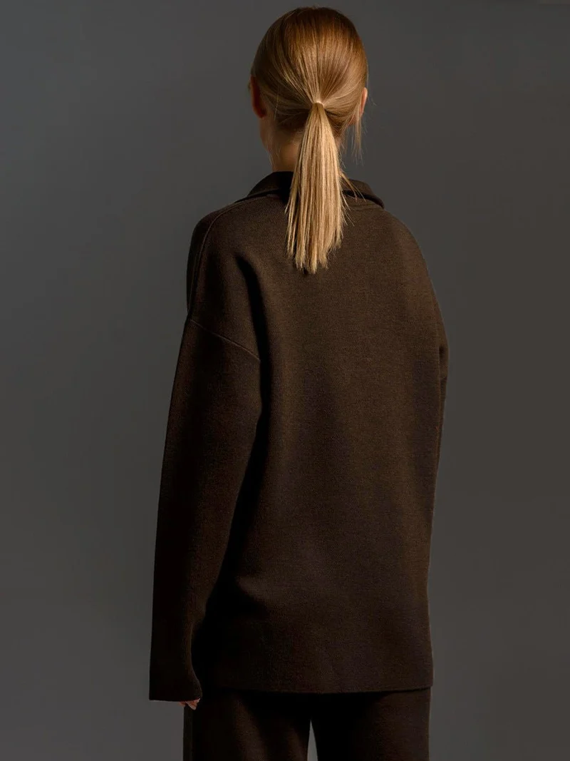 Ensemble Pantalon à Col Polo pour Femmes