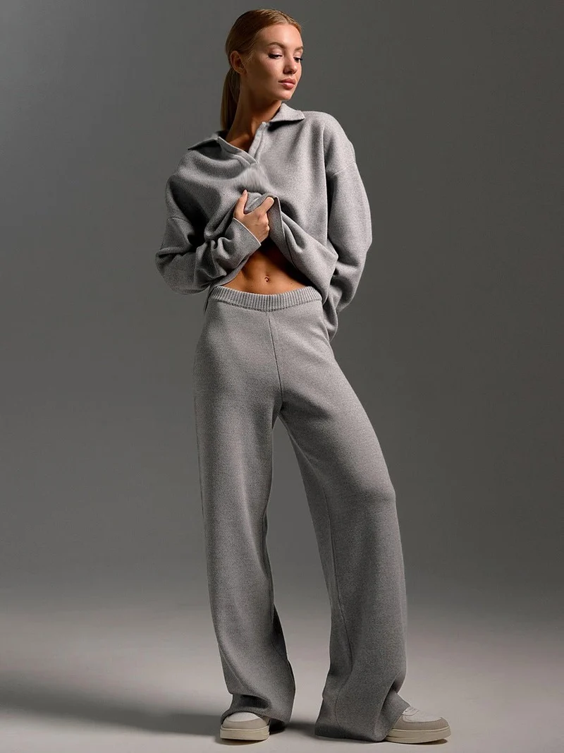 Ensemble Pantalon à Col Polo pour Femmes