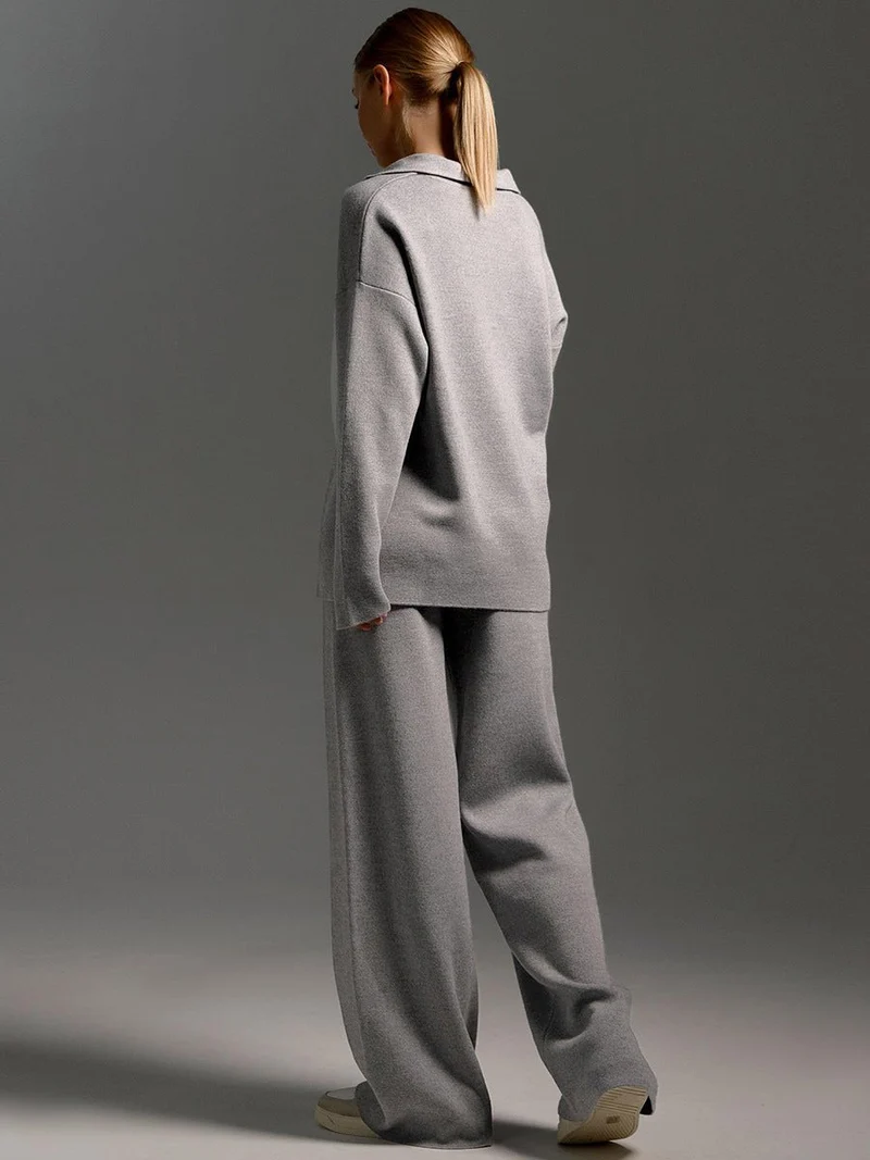 Ensemble Pantalon à Col Polo pour Femmes
