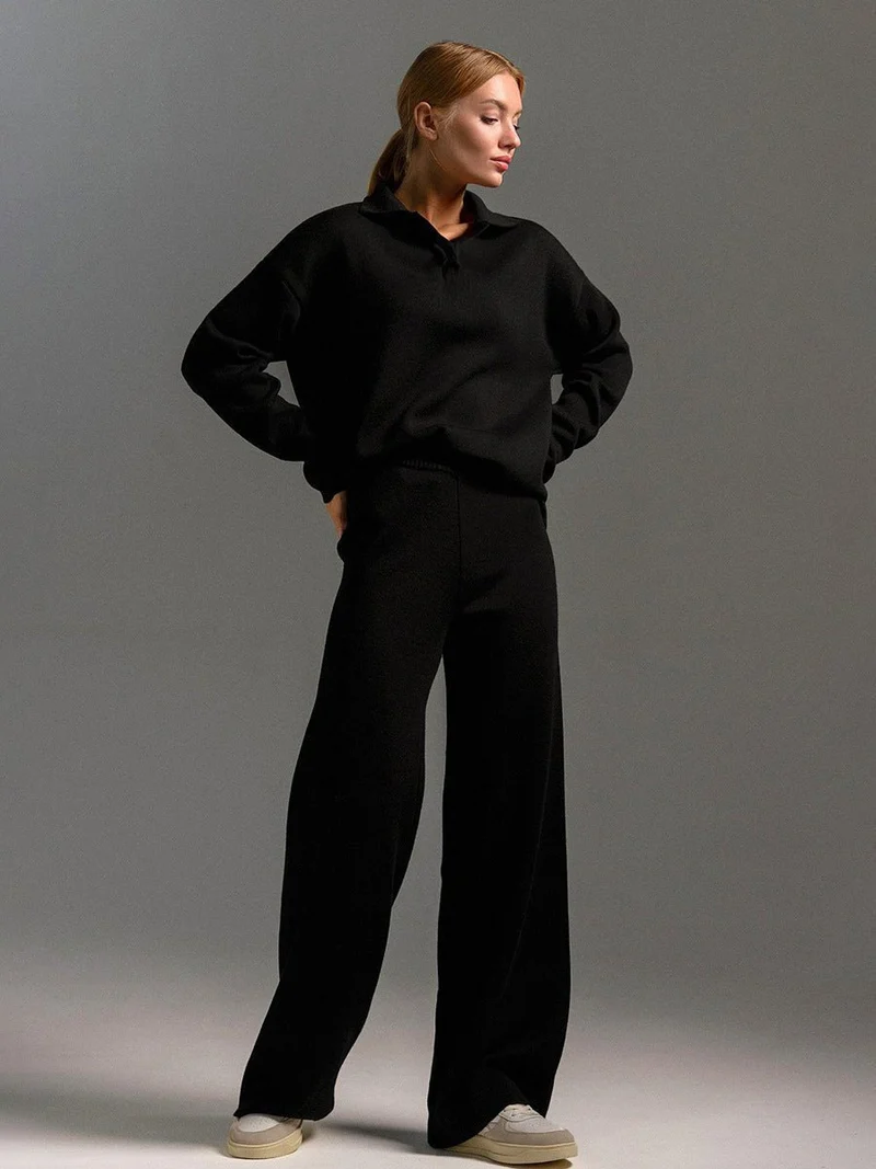 Ensemble Pantalon à Col Polo pour Femmes