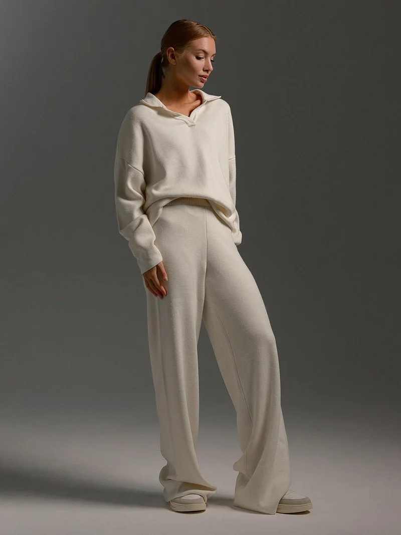 Ensemble Pantalon à Col Polo pour Femmes