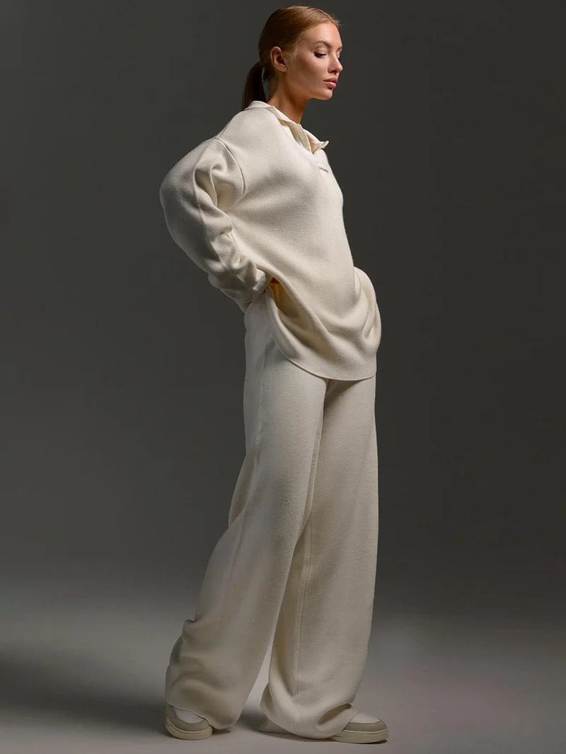 Ensemble Pantalon à Col Polo pour Femmes